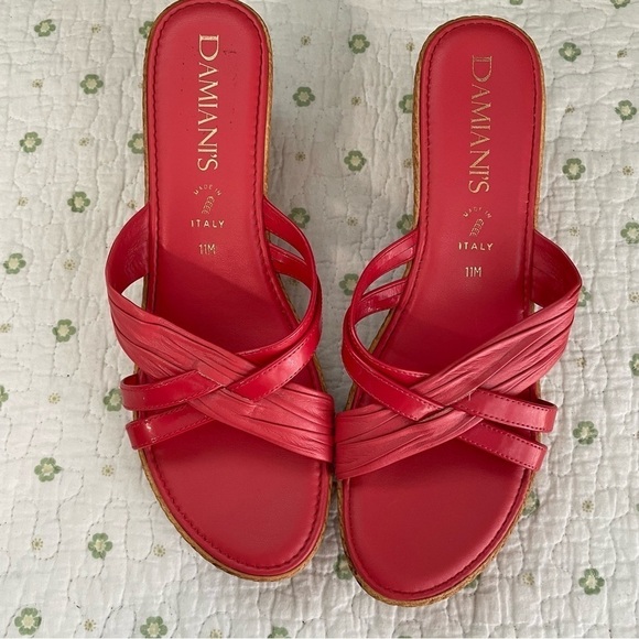 Damiani’s Shoes - Damiani’s Italian Coral Wedge Sandal Size 11